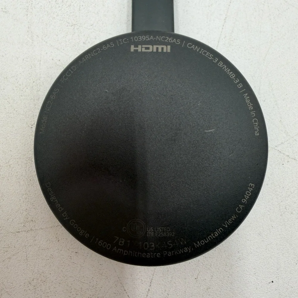 Google Chromecast Model NC2-6A5 HDMI Black 2nd Device Only